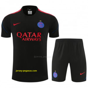 Pairs Black Short Sleeve+Soccer Shorts