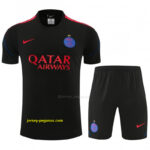 Pairs Black Short Sleeve+Soccer Shorts