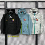 Barcelona BlackLight GreyCream Full Zipper Hoodie Windbreaker