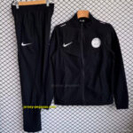 Paris Saint-Germain Black Full zipper Jacket Tracksuit+ long pants