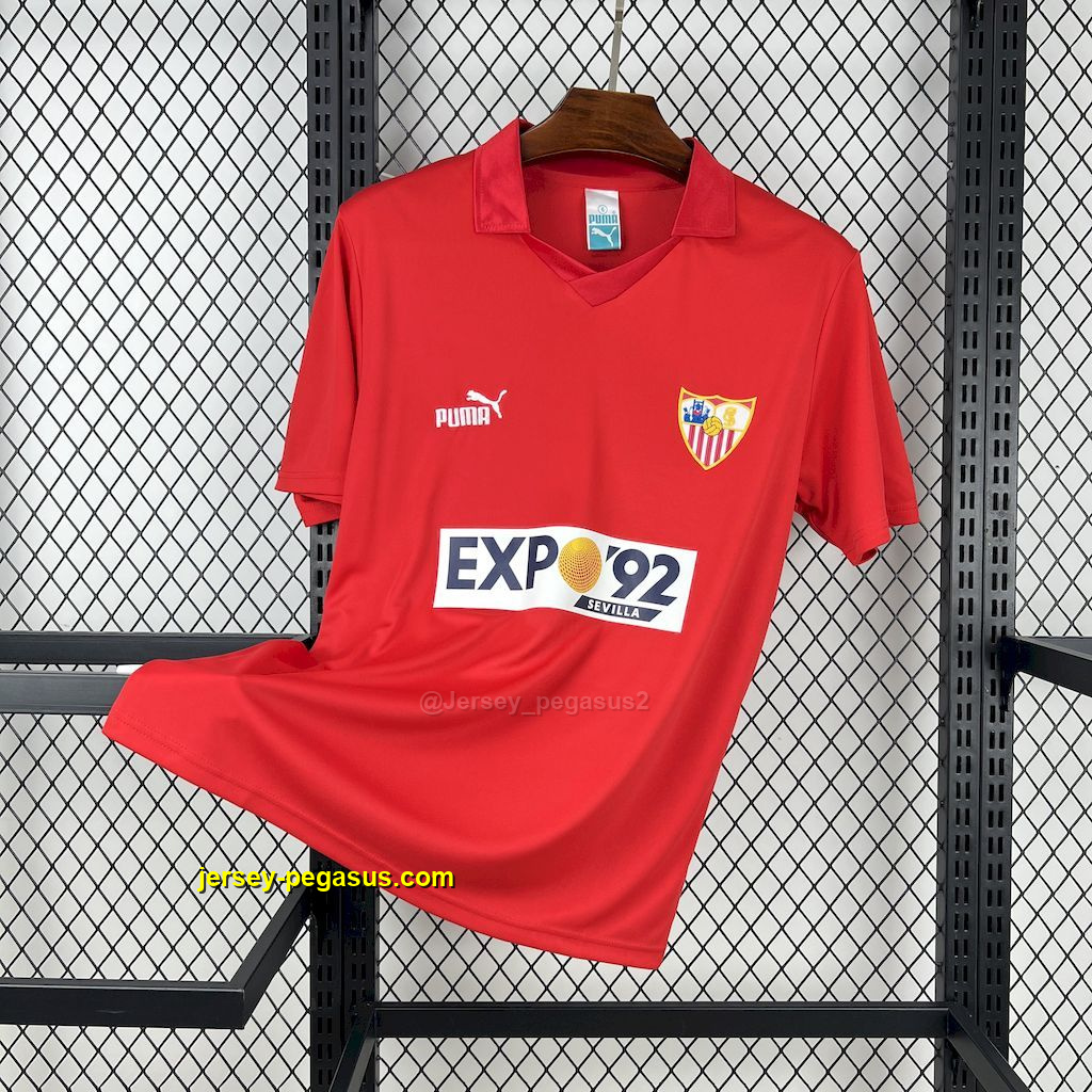 Sevilla Away Retro Kit Vintage T-Shirt Soccer