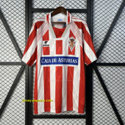 Sporting Gijon Home Retro Kit Vintage Shirt Soccer