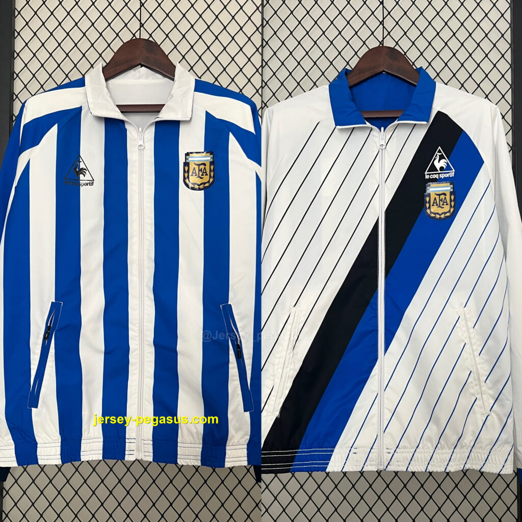 2024 Argentina blue and white Reversible windbreaker