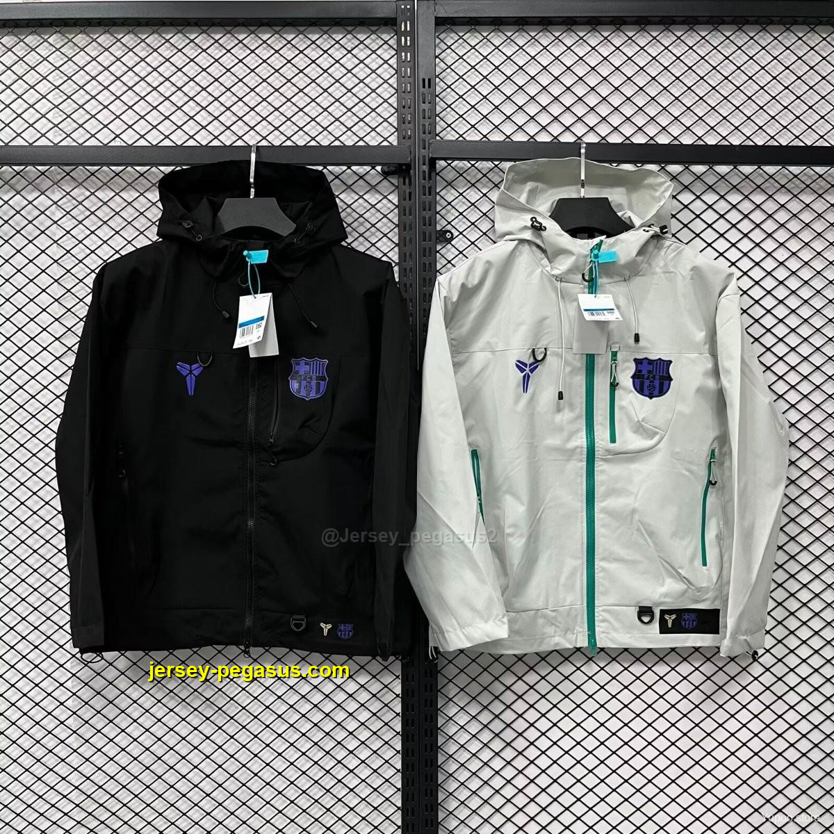Barcelona Kobe BlackCream Full Zipper Hoodie Windbreaker Barcelona Kobe BlackCream Full Zipper Hoodie Windbreaker