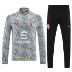Player Version AC Milan Grey with Camouflage Pattern Half Zipper Jacket Tracksui