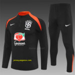 Player Version Brazil Black Half Zipper Jacket+Long Pants
