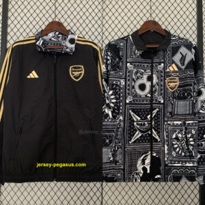 Arsenal black reversible Windbreaker