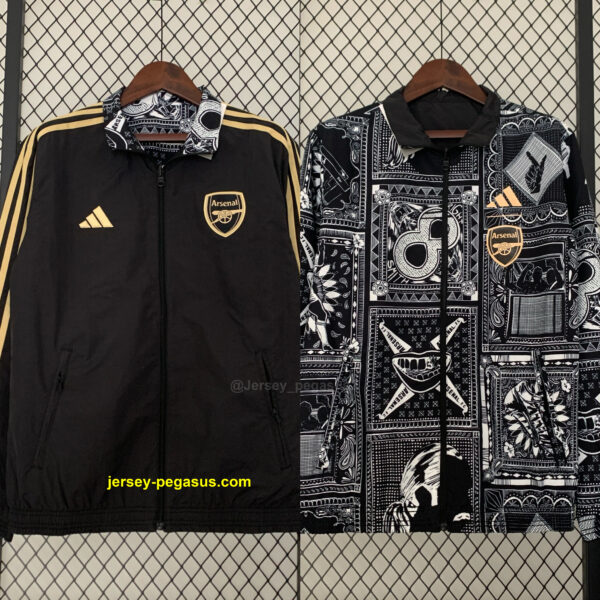 Arsenal black reversible Windbreaker