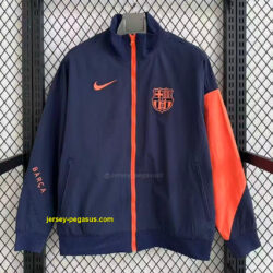 Barcelona Navy Blue with Orange Full Zipper Windbreaker