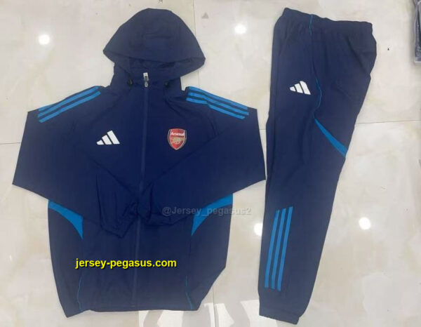 Arsenal 2025-26 Dark Blue Windbreaker suit Arsenal 2025-26 Dark Blue Windbreaker suit