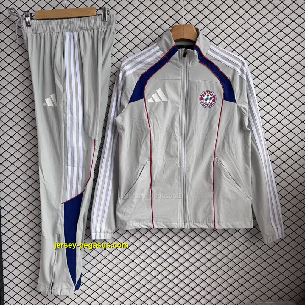 FC Bayern Munich 2025-26 Gray Windbreaker Suit