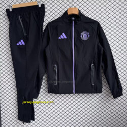 Manchester united 2025-26 Black And Purple Windbreaker Suit