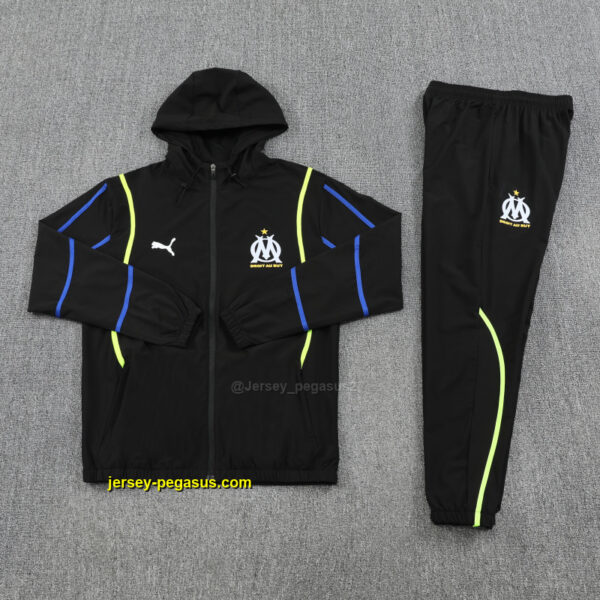 Marseille 2025-26 Black Windbreaker suit Marseille 2025-26 Black Windbreaker suit