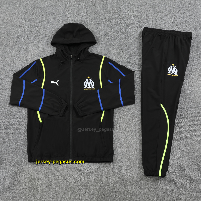 Marseille 2025-26 Black Windbreaker suit