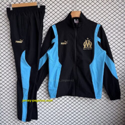 Olympique de Marseille 2025-26 Black And Blue Windbreaker Suit