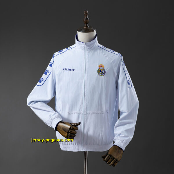 Real Madrid 2025-26 White and Purple Reversible Windbreaker