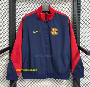 Barcelona Navy Blue with Red Color Block Full Zipper Windbreaker