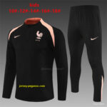 Player Version Kids France Black Half Zipper Jacket+Long Pants