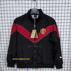 Manchester United BLack Retro Windbreaker