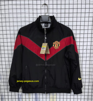 Manchester United BLack Retro Windbreaker