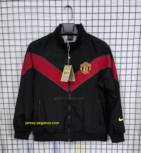 Manchester United BLack Retro Windbreaker