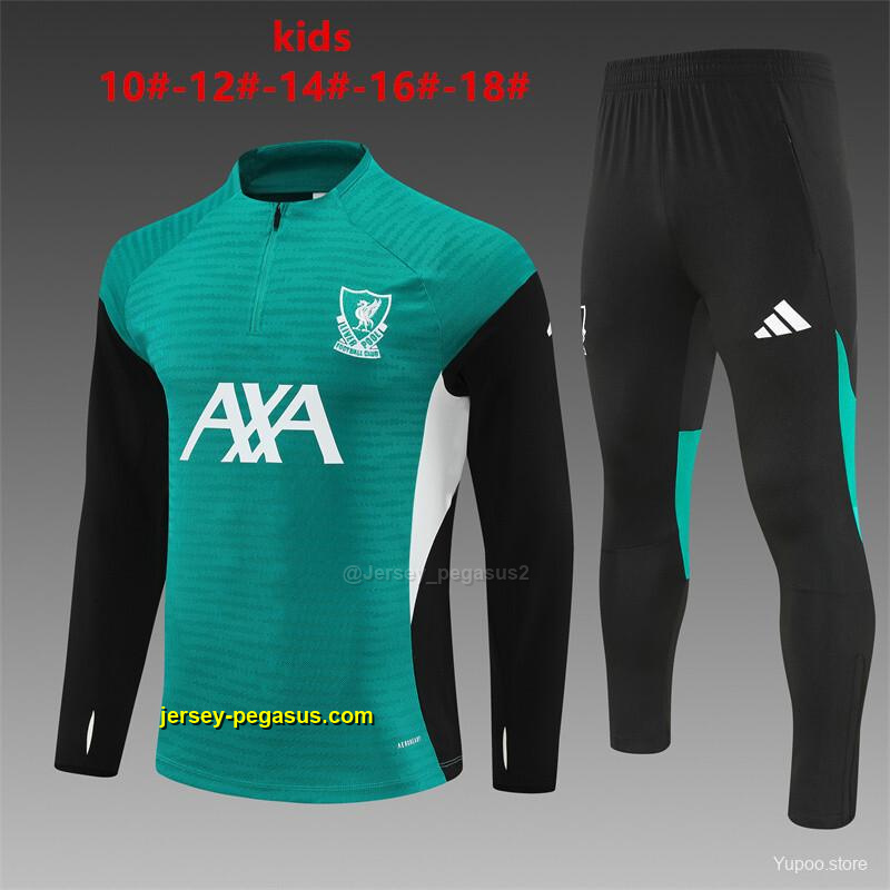 Player Version Kids Liverpool Green AD on Both Sleeves Half Zipper Jacket+Long P Player Version Kids Liverpool Green AD on Both Sleeves Half Zipper Jacket+Long P
