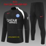Player Version Kids PSG Black T90 Half Zipper Jacket+Long Pants