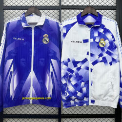 R MAD blue and white revisible windbreaker