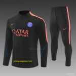 Player Version Paris Black Half Zipper Jacket+Long Pants