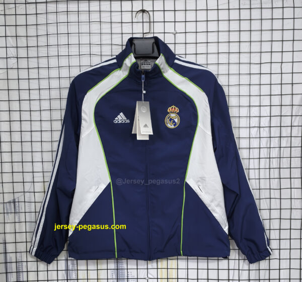 Real Madrid Blue Retro Windbreaker Real Madrid Blue Retro Windbreaker