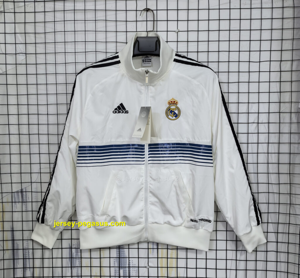 Real Madrid white Retro Windbreaker