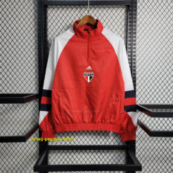 Sao Paulo red with white sleeves Windbreaker