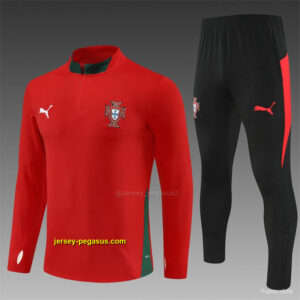 Portugal Red Half Zipper Jacket+Long Pants