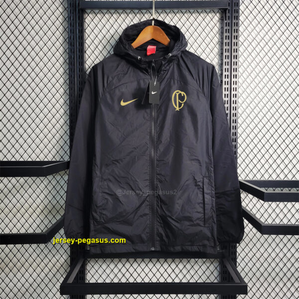Windbreaker Corinthian Black with gold logo Windbreaker Corinthian Black with gold logo