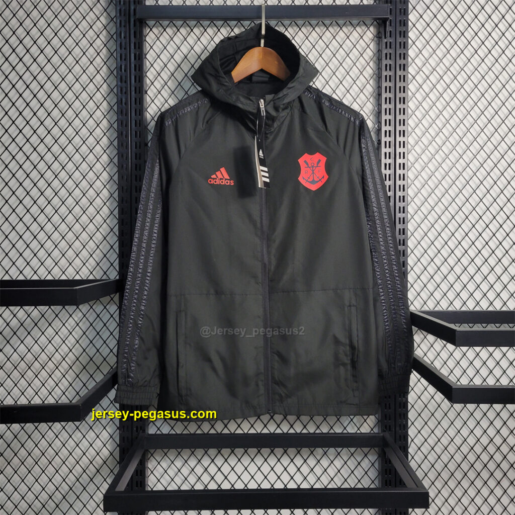 Windbreaker Flamengo black with red logo