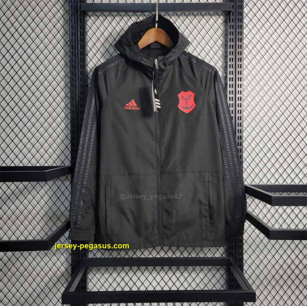 Windbreaker Flamengo black with red logo