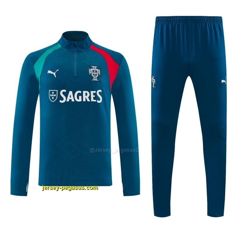 Portugal Teal Half Zipper Jacket Tracksuit + Long Pants Portugal Teal Half Zipper Jacket Tracksuit + Long Pants