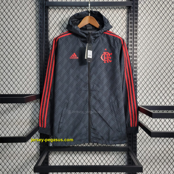 Windbreaker Flamengo dark gray with red logo