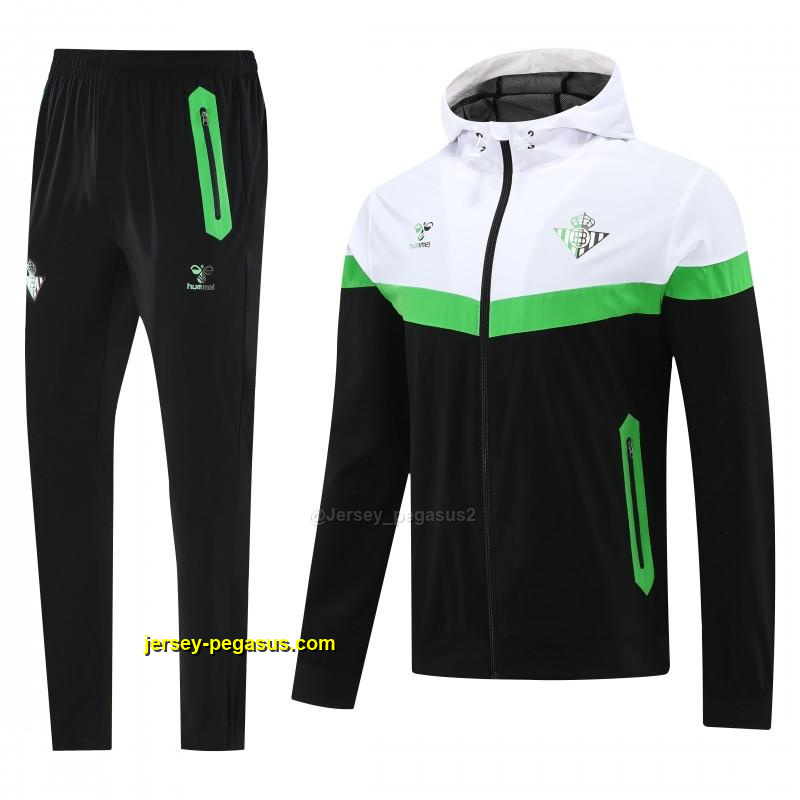 Real Betis White Black Green Full zipper Jacket Tracksuit+ long pants Real Betis White Black Green Full zipper Jacket Tracksuit+ long pants