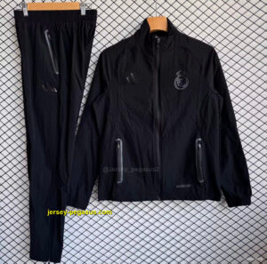 Real Madrid Black Full zipper Jacket Tracksuit+ long pants