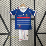 1998 France Home Kids Retro Kits World Cup Shirt Soccer Jerseys