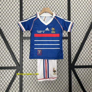 1998 France Home Kids Retro Kits World Cup Shirt Soccer Jerseys