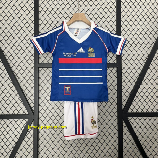 1998 France Home Kids Retro Kits World Cup Shirt Soccer Jerseys