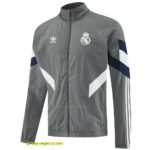 Real Madrid Grey Half Zipper Jacket+Long Pants