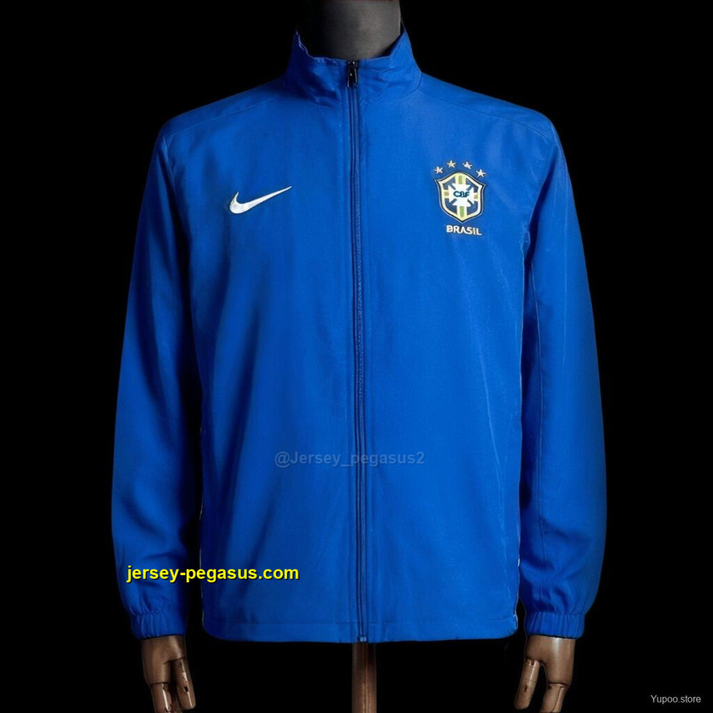 1998 Vintage Style Brazil Blue Jacket Windbreaker