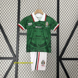 1998 Mexico Home Kids Retro Kits World Cup Shirt Soccer Jerseys