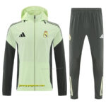Real Madrid Mint Green Full zipper Jacket Tracksuit+ long pants