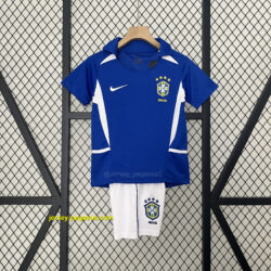 2002 Brazil Away Retro Kid Kits Youth Apparels