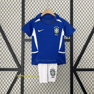 2002 Brazil Away Retro Kid Kits Youth Apparels