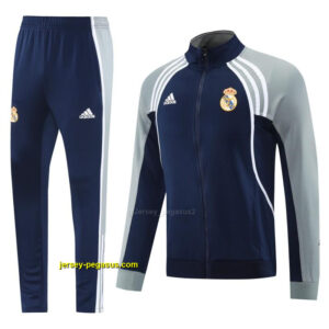 Real Madrid NavyGrey Full Zipper Jacket +Long Pants